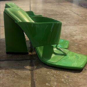 Lemon Bright Green Patent Heels